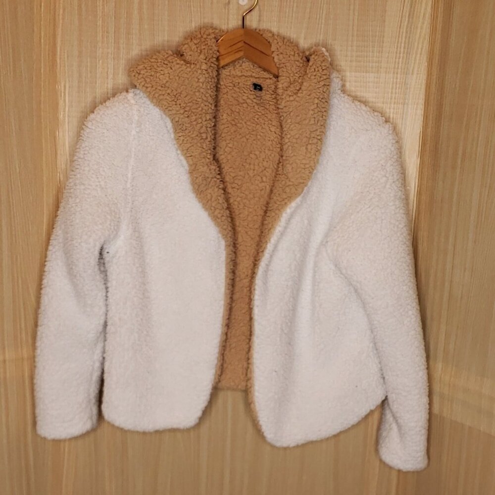Zaful Womens Teddy Bear Open Front Jacket Large
